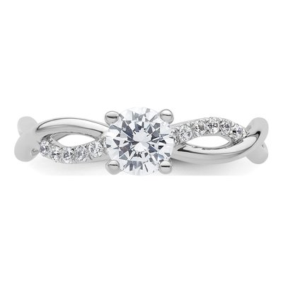 14K White Gold Diamond Criss-Cross Engagement Ring Semi-Mount – view 5
