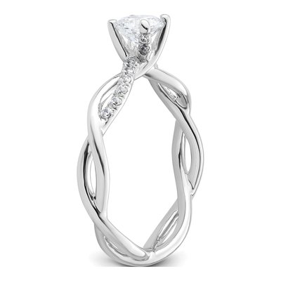 14K White Gold Diamond Criss-Cross Engagement Ring Semi-Mount – view 7