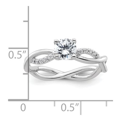 14K White Gold Diamond Criss-Cross Engagement Ring Semi-Mount – view 8