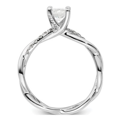 14K White Gold Diamond Criss-Cross Engagement Ring Semi-Mount – view 3
