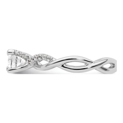 14K White Gold Diamond Criss-Cross Engagement Ring Semi-Mount – view 4