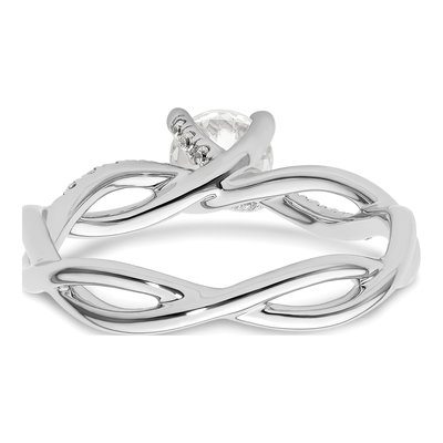 14K White Gold Diamond Criss-Cross Engagement Ring Semi-Mount – view 6