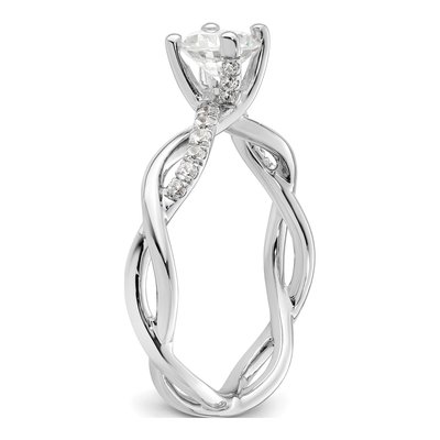 14K White Gold Diamond Criss-Cross Engagement Ring Semi-Mount – view 7