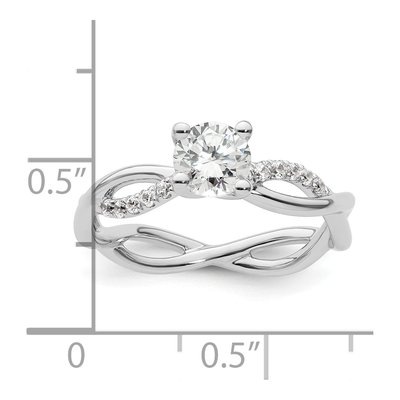 14K White Gold Diamond Criss-Cross Engagement Ring Semi-Mount – view 8