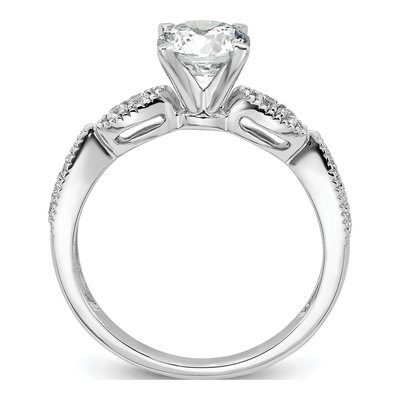 14K White Gold Diamond Criss-Cross Ring Mounting – view 3