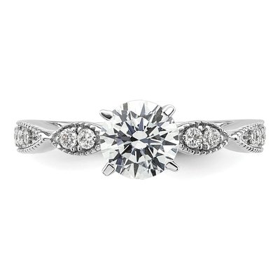 14K White Gold Diamond Criss-Cross Ring Mounting – view 5