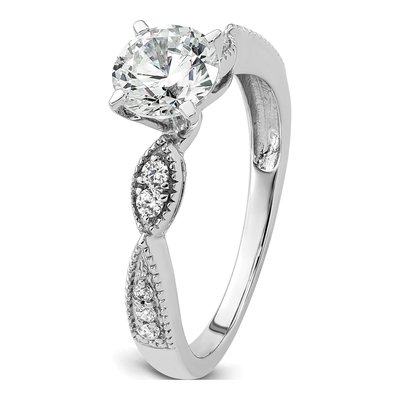 14K White Gold Diamond Criss-Cross Ring Mounting – view 7