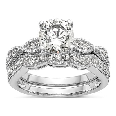 14K White Gold Diamond Criss-Cross Ring Mounting – view 8