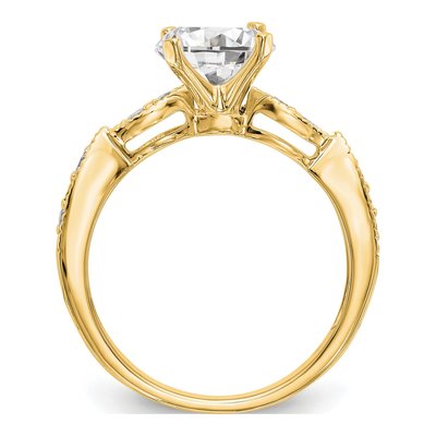 14K Yellow Gold Diamond Criss-Cross Engagement Ring Semi-Mount – view 2