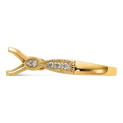 14K Yellow Gold Diamond Criss-Cross Engagement Ring Semi-Mount – view 4