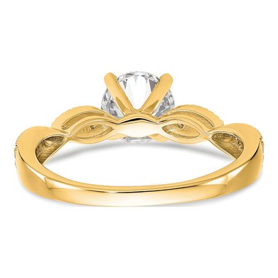 14K Yellow Gold Diamond Criss-Cross Engagement Ring Semi-Mount – view 6