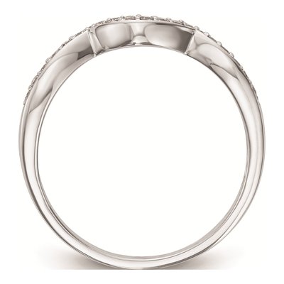 14K White Gold Diamond Contoured Wedding Band Mounting – view 3