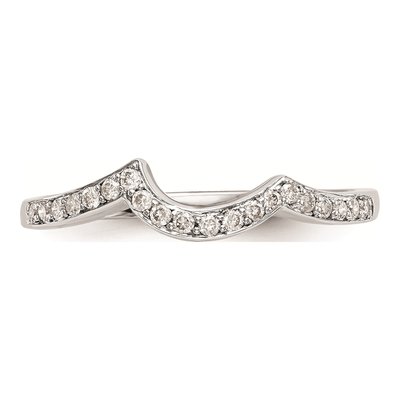 14K White Gold Diamond Contoured Wedding Band Mounting – view 5