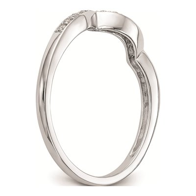 14K White Gold Diamond Contoured Wedding Band Mounting – view 7