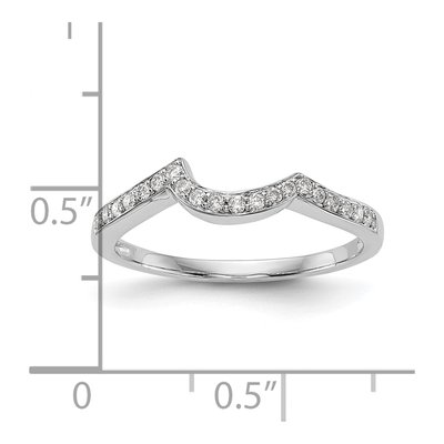 14K White Gold Diamond Contoured Wedding Band Mounting – view 8