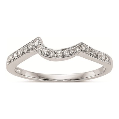 14K White Gold Diamond Contoured Wedding Band Mounting
