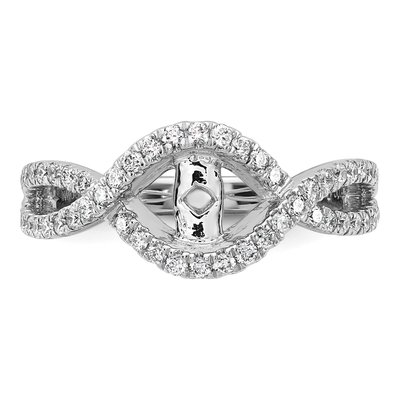 14K White Gold Lab-Grown Diamond Engagement Ring Semi-Mount – view 4