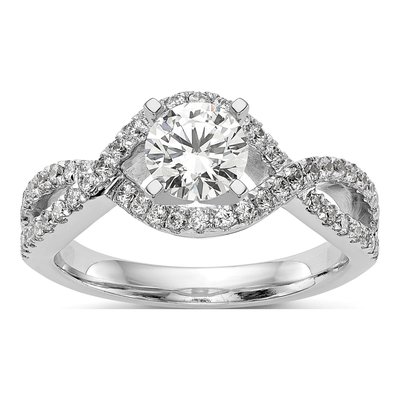 14K White Gold Lab-Grown Diamond Engagement Ring Semi-Mount – view 7