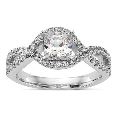14K White Gold Lab-Grown Diamond Engagement Ring Semi-Mount – view 8