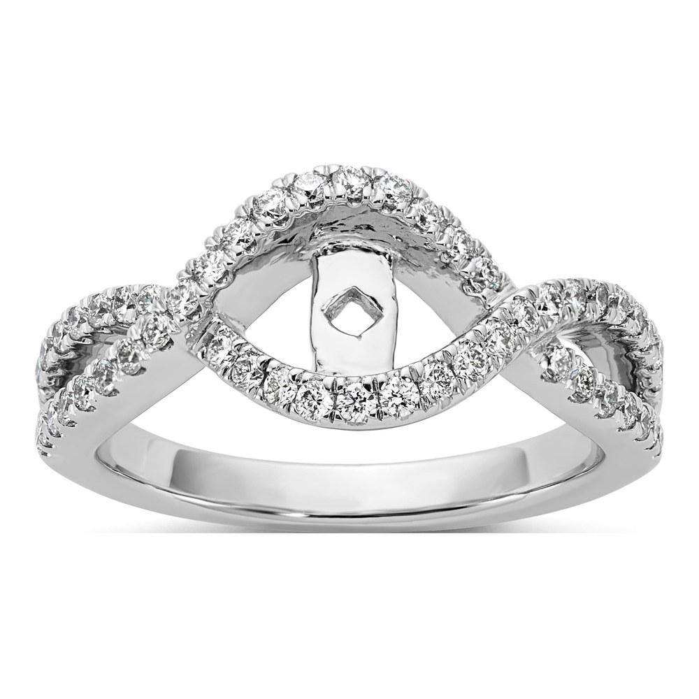 14K White Gold Lab-Grown Diamond Engagement Ring Semi-Mount