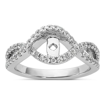 14K White Gold Lab-Grown Diamond Engagement Ring Semi-Mount