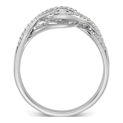 14K White Gold Diamond Criss-Cross Engagement Ring Semi-Mount – view 3