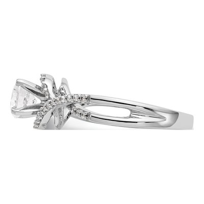 14K White Gold Diamond Criss-Cross Engagement Ring Semi-Mount – view 4