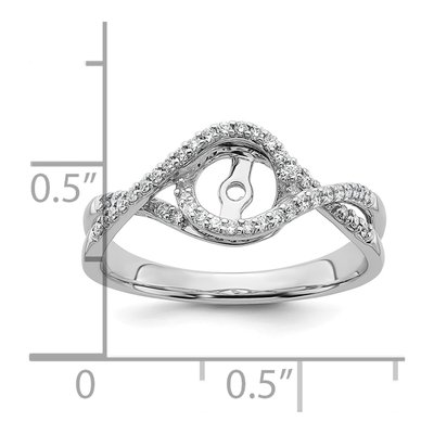 14K White Gold Diamond Criss-Cross Engagement Ring Semi-Mount – view 5