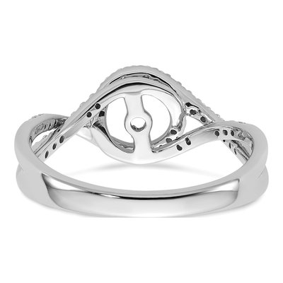 14K White Gold Diamond Criss-Cross Engagement Ring Semi-Mount – view 7