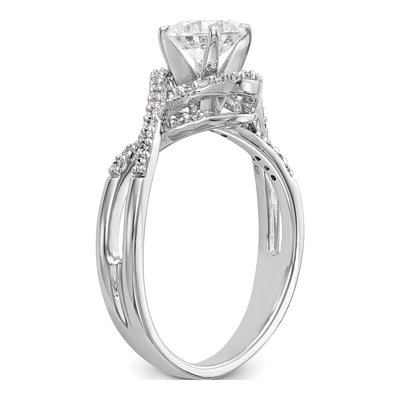 14K White Gold Diamond Criss-Cross Engagement Ring Semi-Mount – view 8