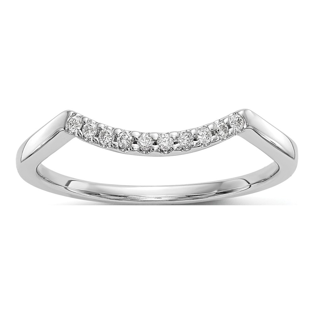 14K White Gold 1/15 ct tw Diamond Wedding Band