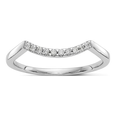 14K White Gold 1/15 ct tw Diamond Wedding Band