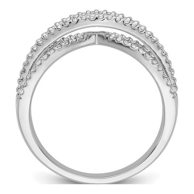 14K White Gold Diamond Criss-Cross Engagement Ring Semi-Mount – view 3