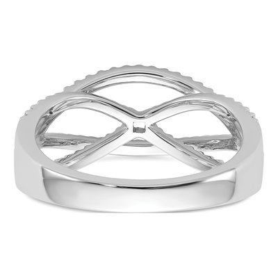 14K White Gold Diamond Criss-Cross Engagement Ring Semi-Mount – view 6