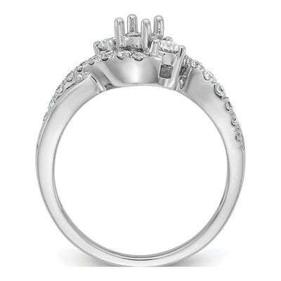 14K White Gold 5/8 ct tw Lab-Grown Diamond Criss Cross Engagement Ring – view 3