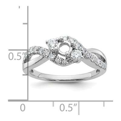14K White Gold 5/8 ct tw Lab-Grown Diamond Criss Cross Engagement Ring – view 5