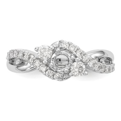 14K White Gold 5/8 ct tw Lab-Grown Diamond Criss Cross Engagement Ring – view 6