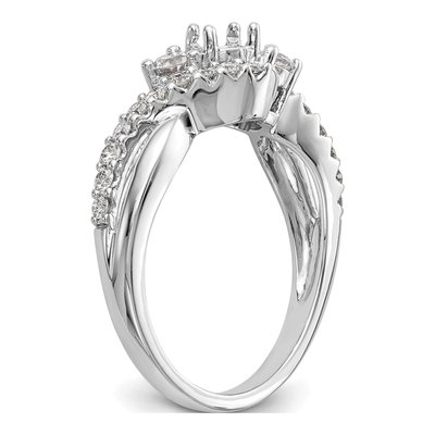 14K White Gold 5/8 ct tw Lab-Grown Diamond Criss Cross Engagement Ring – view 8