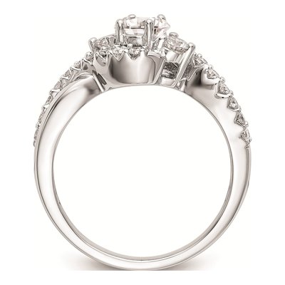 14K White Gold Criss-Cross Engagement Ring Mounting – view 3