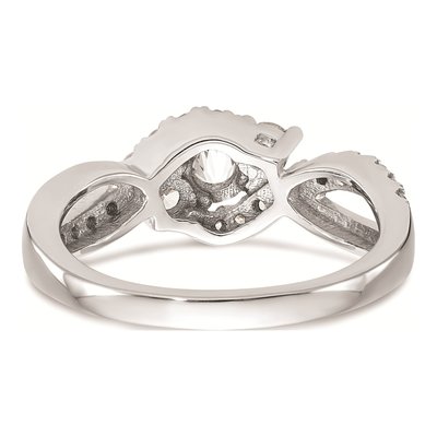 14K White Gold Criss-Cross Engagement Ring Mounting – view 6