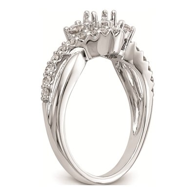 14K White Gold Criss-Cross Engagement Ring Mounting – view 7
