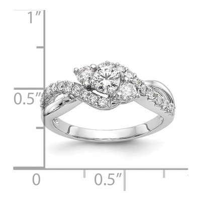 14K White Gold Criss-Cross Engagement Ring Mounting – view 8