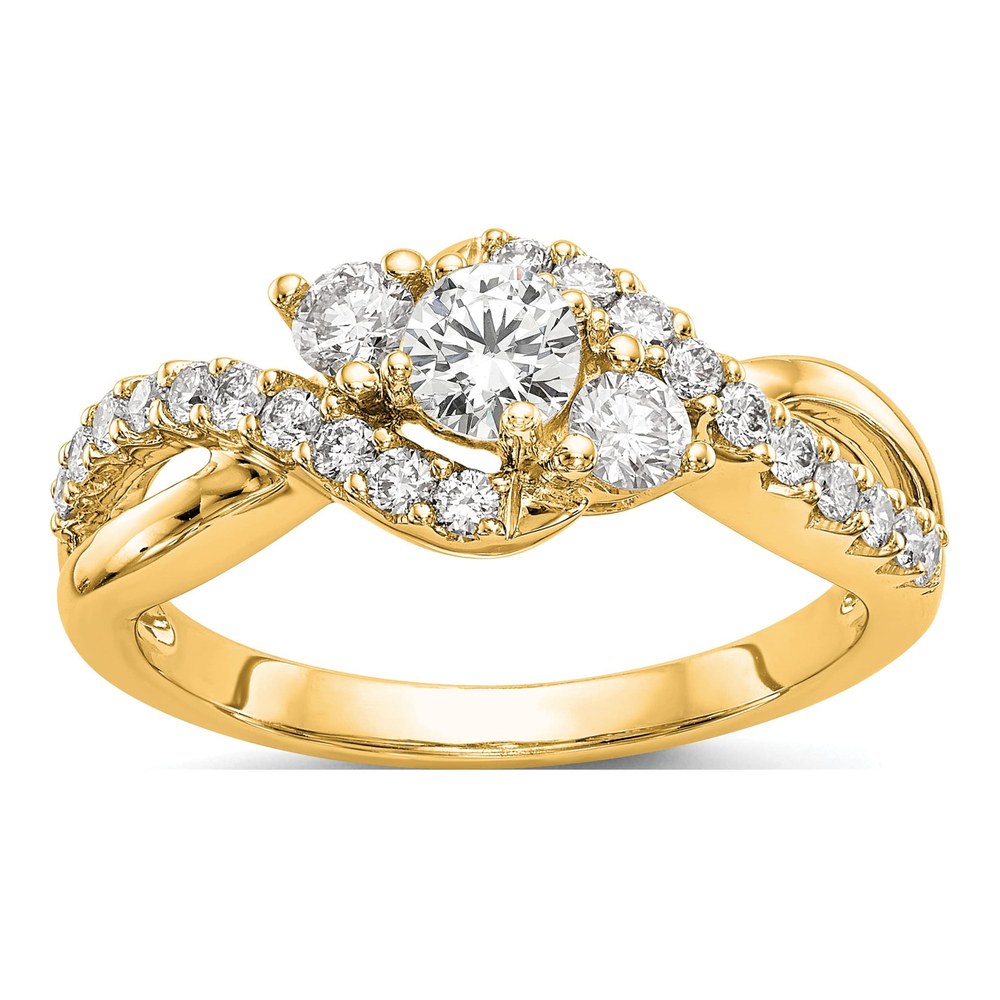 14K Yellow Gold Diamond Engagement Ring Semi-Mount