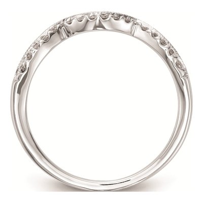 14K White Gold Diamond Contoured Wedding Band Mounting – view 3