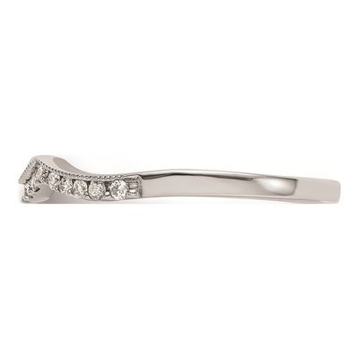 14K White Gold Diamond Contoured Wedding Band Mounting – view 4