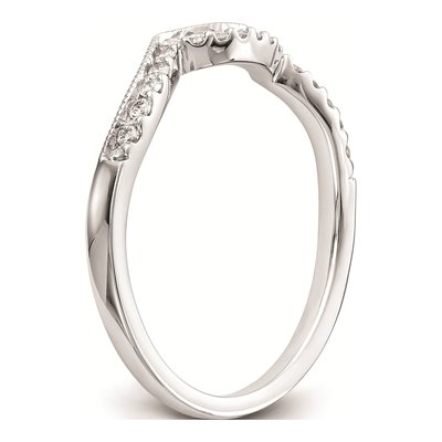 14K White Gold Diamond Contoured Wedding Band Mounting – view 7