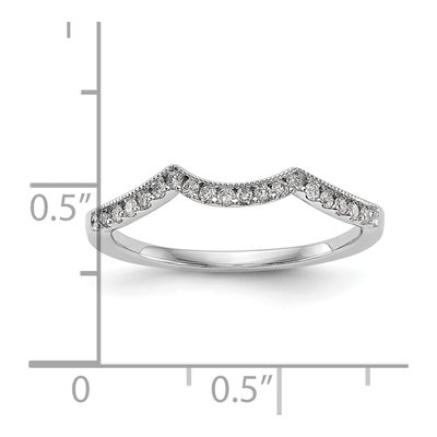 14K White Gold Diamond Contoured Wedding Band Mounting – view 8