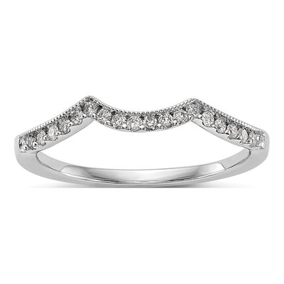 14K White Gold 1/8 ct tw Lab-Grown Diamond Wedding Band