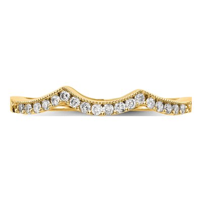 14K Yellow Gold 1/8 ct tw Diamond Wedding Band – view 4