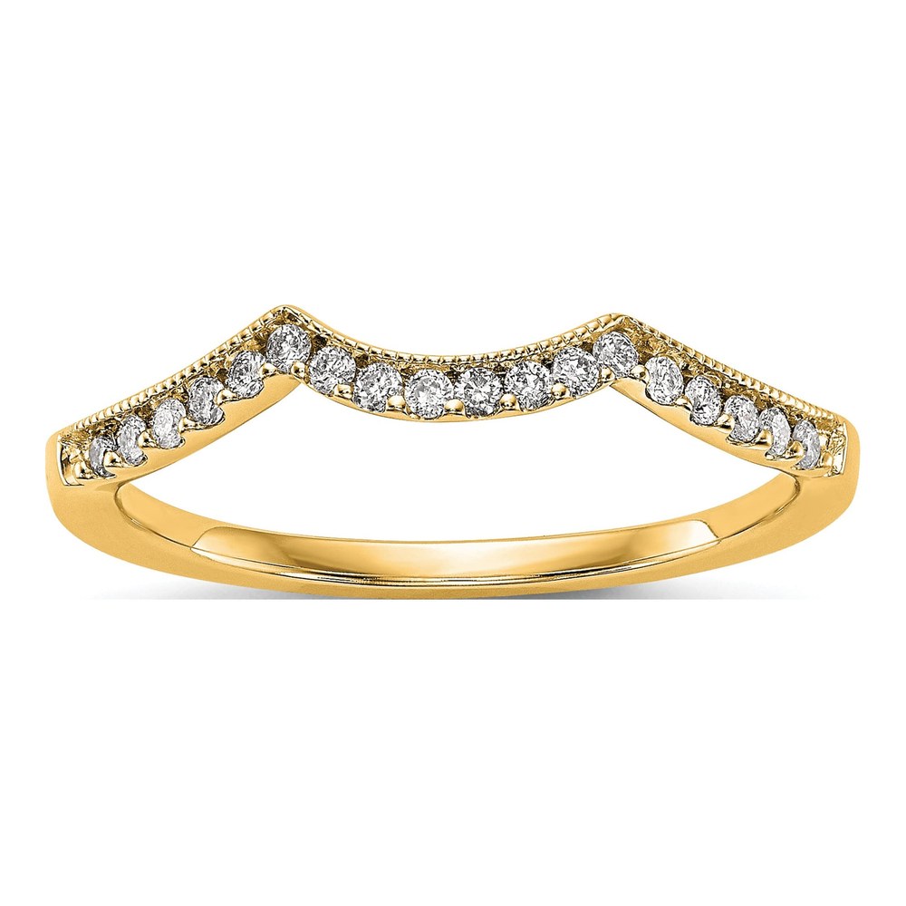14K Yellow Gold Diamond Wedding Band, 0.128 ctw